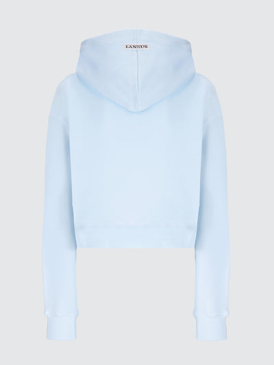 Felpa boxy con cappuccio in cotone