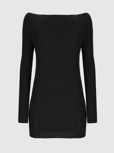 Mini abito scollo a barca in lurex