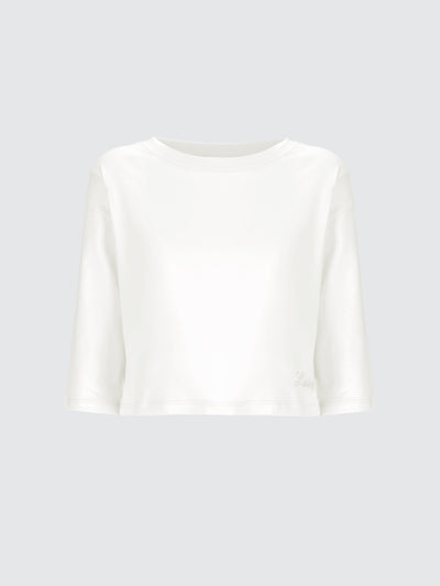 Boxy cropped t-shirt in jersey