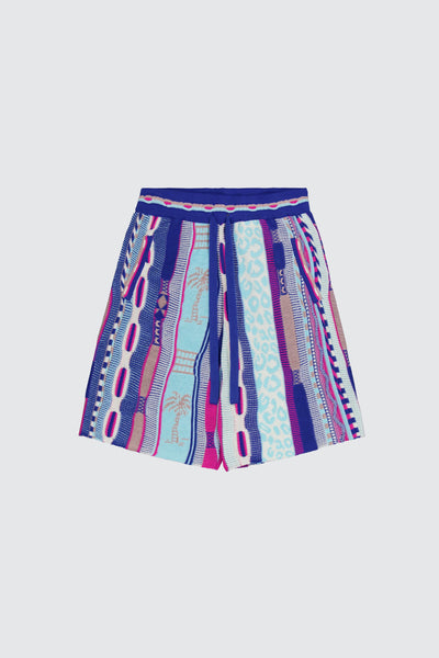 Laneus multicolor bluette jacquard bermuda shorts 