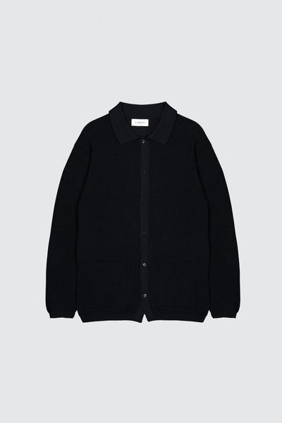 Laneus black polo with long sleeves