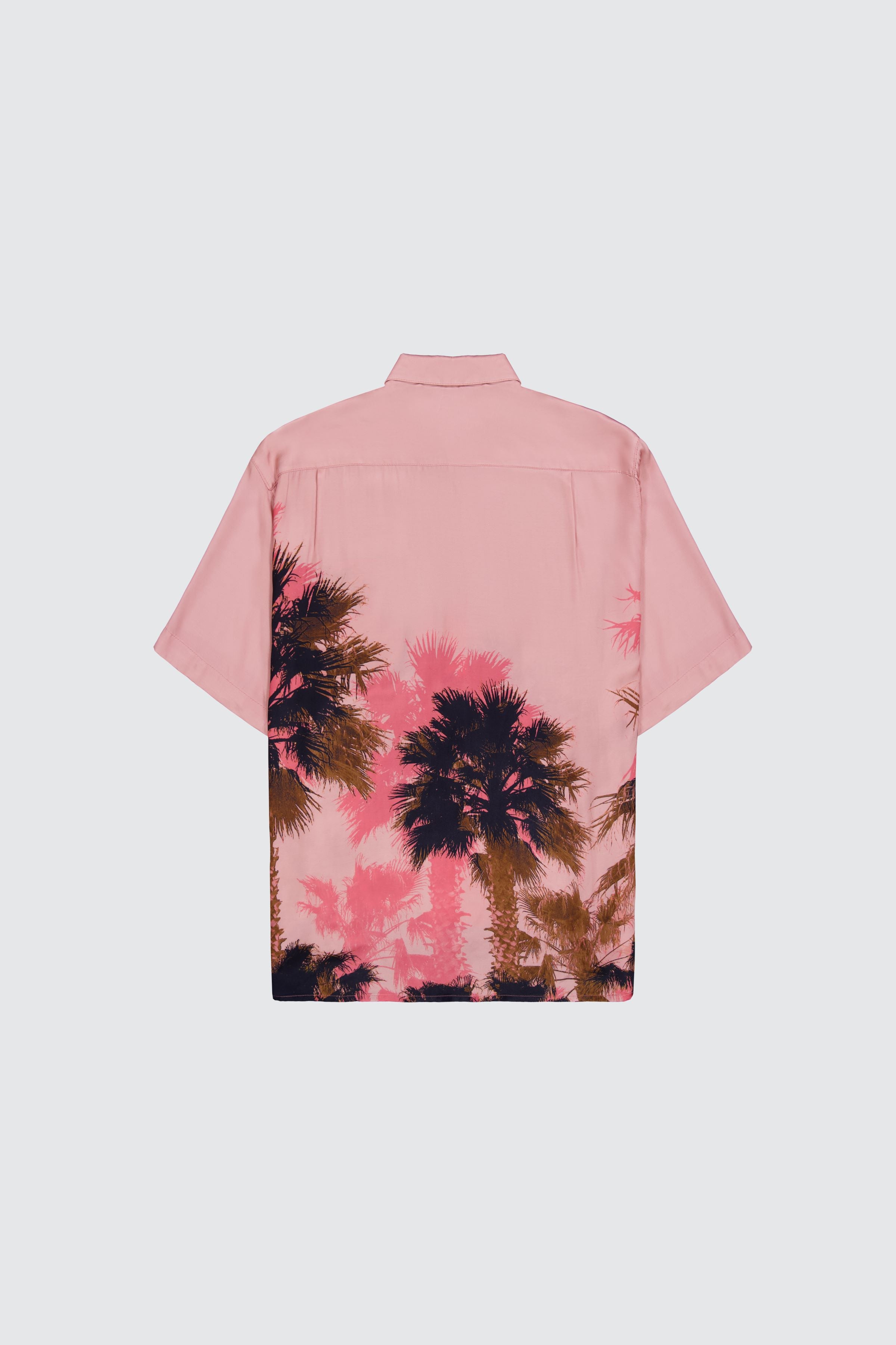 Laneus pink palm print shirt