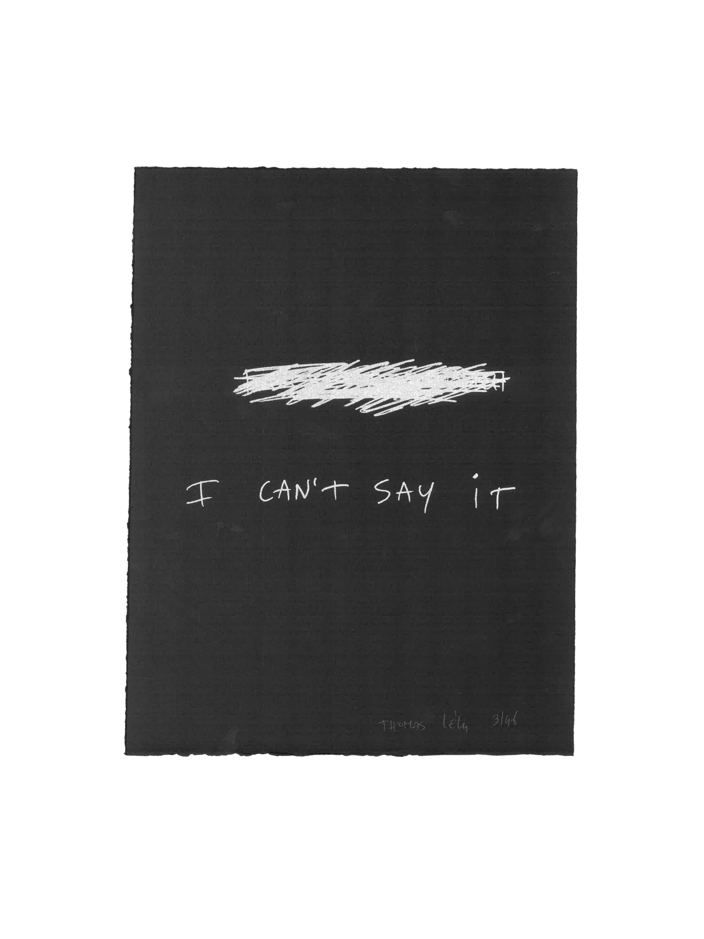 Serigrafia autografata "I can't say it"