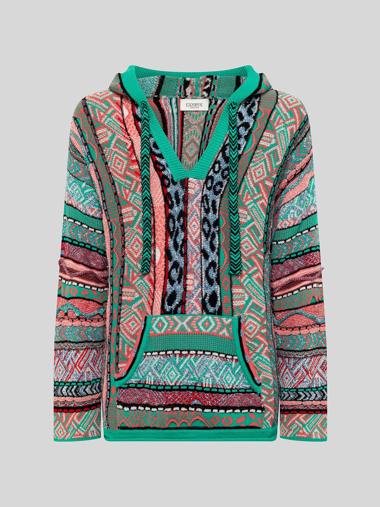 HOODIE IN MAGLIA MULTICOLOR