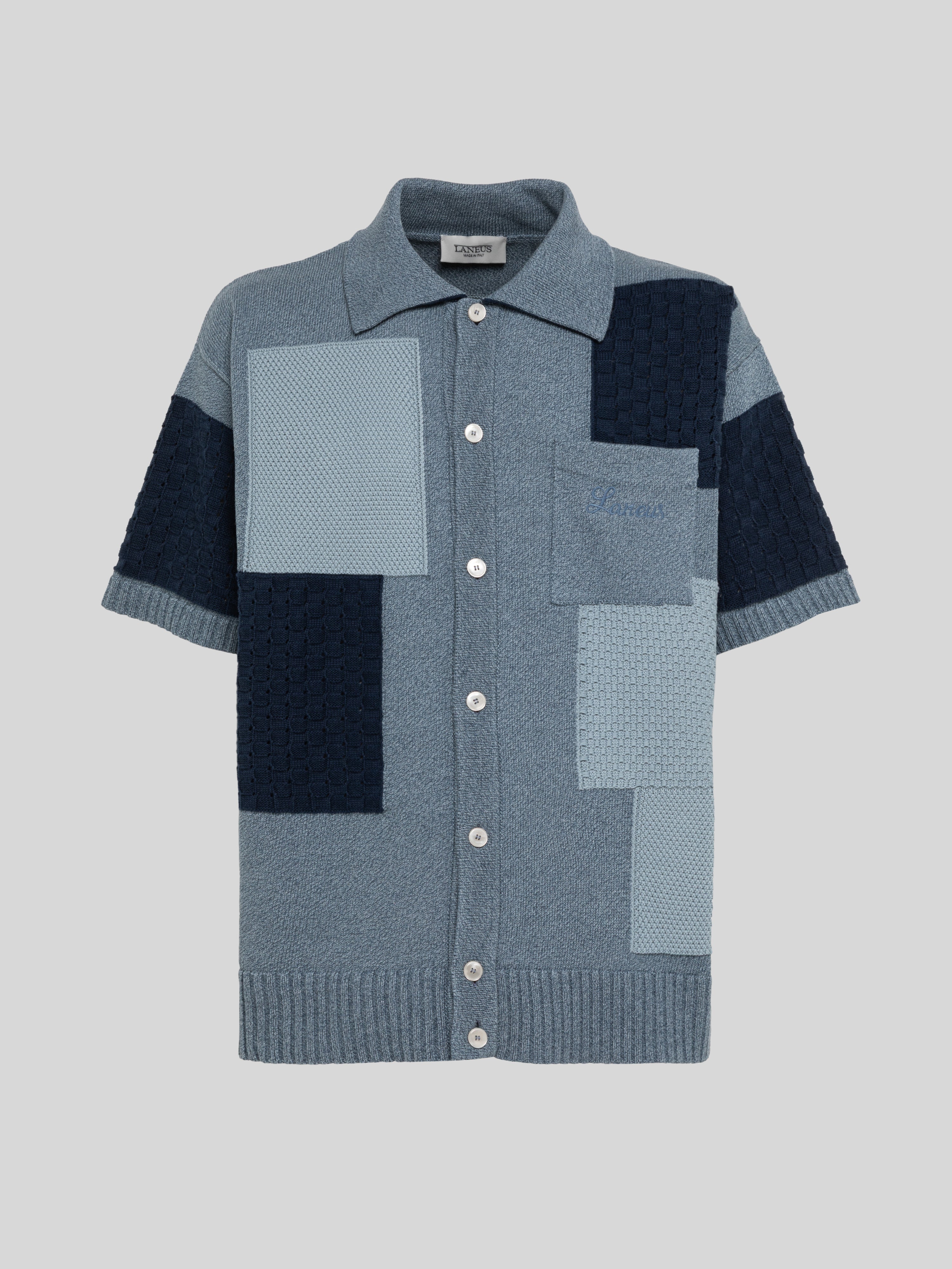 PATCHWORK KNIT SHIRT