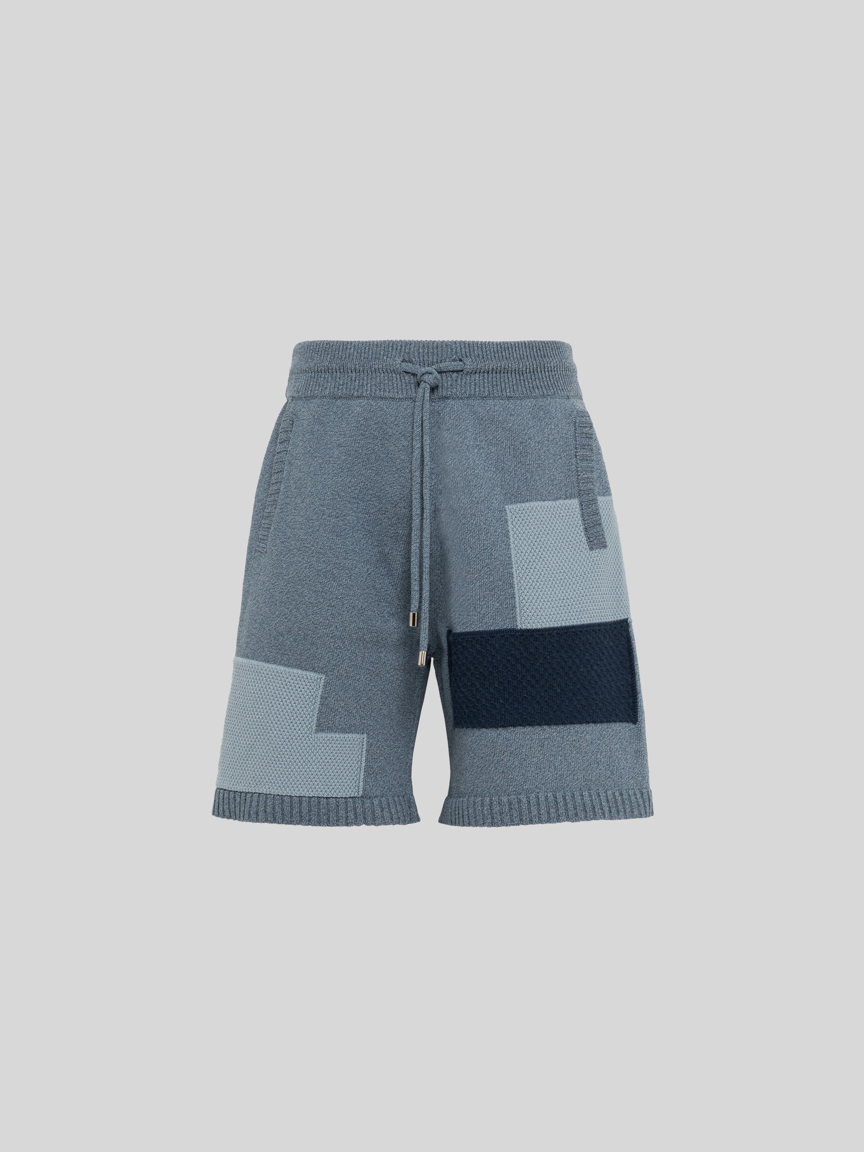 PATCHWORK KNITTED BERMUDA SHORTS