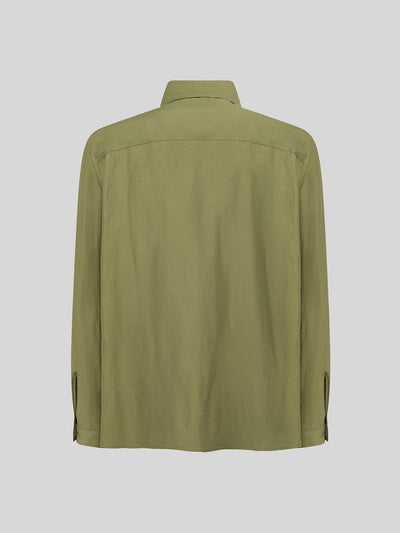 LINEN AND VISCOSE OVERSHIRT