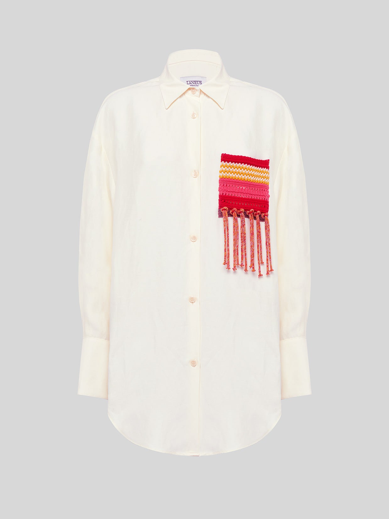 CAMICIA OVERSIZE IN LINO E VISCOSA