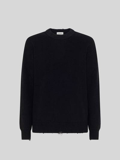 CREW NECK SWEATER WITH USED EFFECT