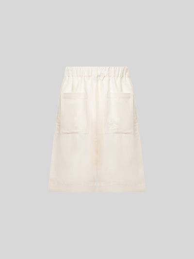 BERMUDA GAMBA LARGA IN LINO E VISCOSA