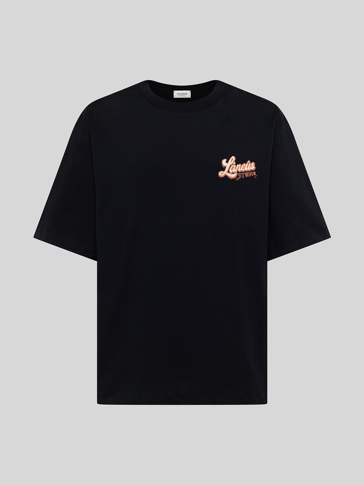 【L】Logo Layered T-shirt SILENCE [Black] OVERSIZED JERSEY T-SHIRT – Laneus