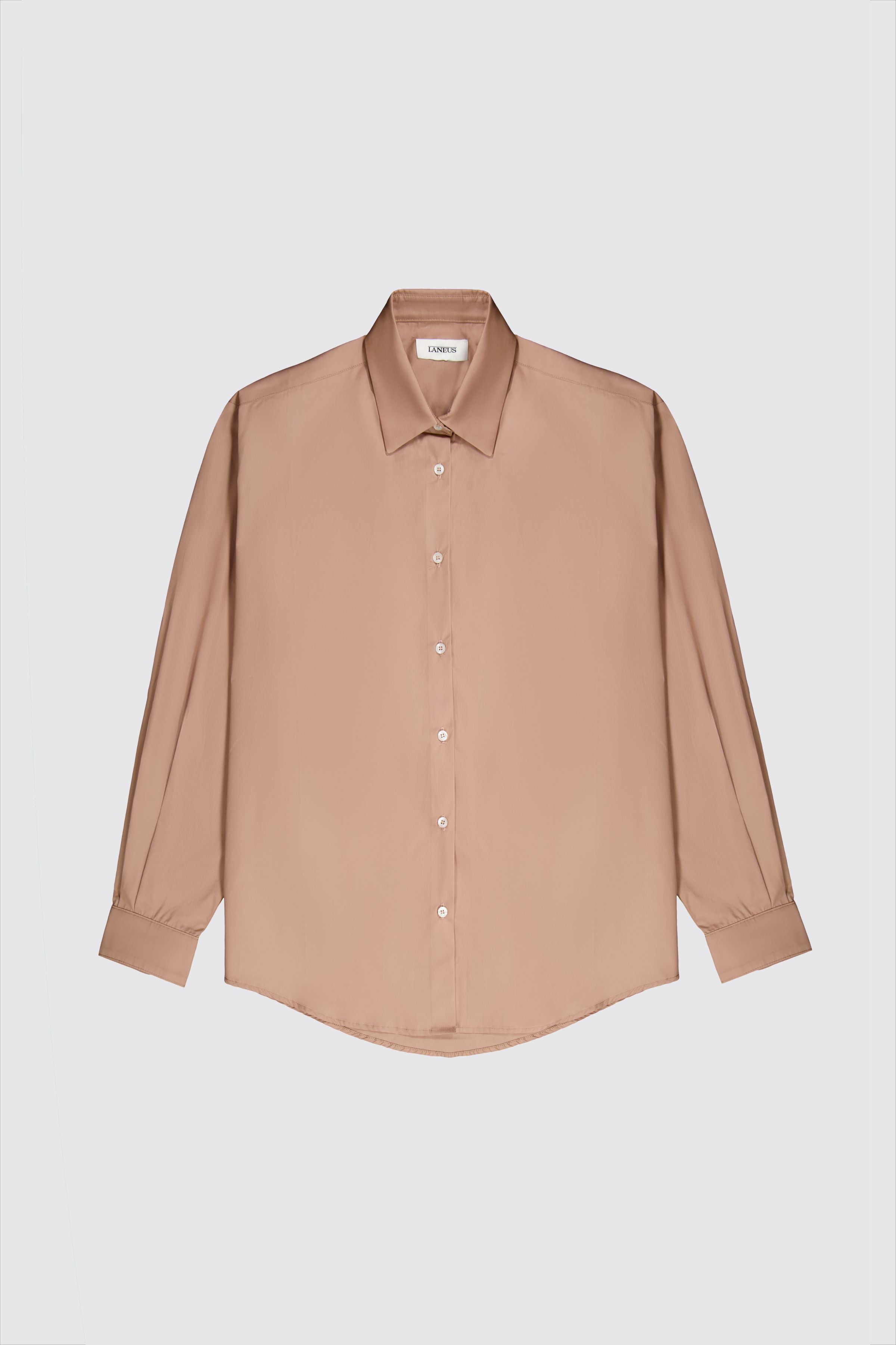 Laneus oversize skin shirt with logo button