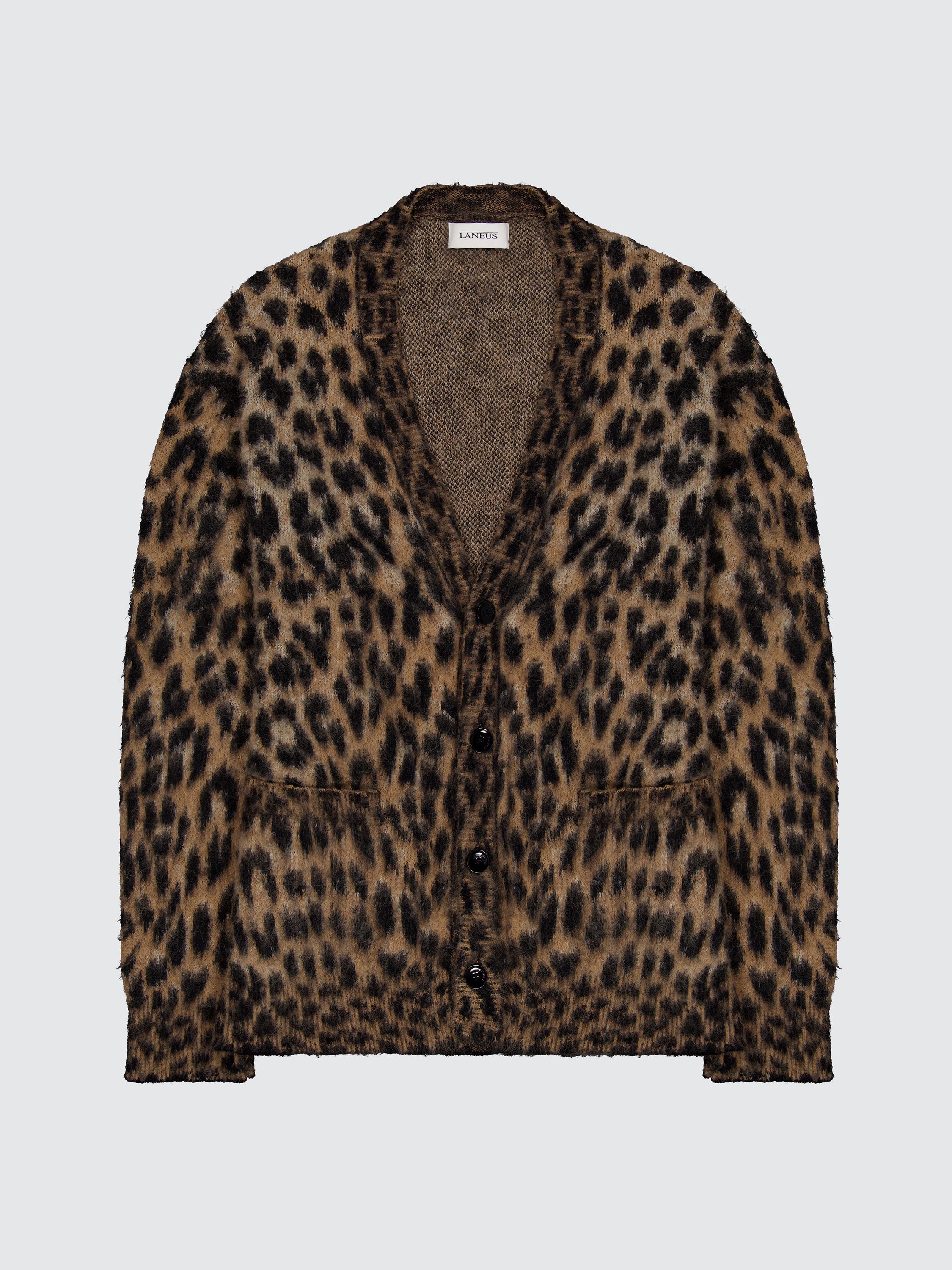 Cardigan leopard in baby alpaca