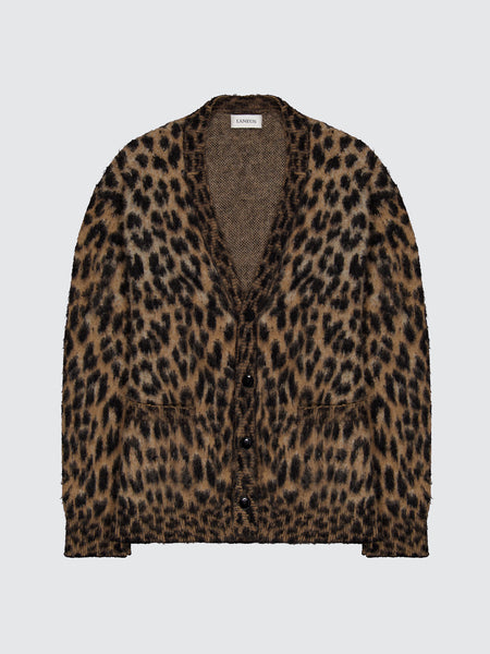Cardigan leopard in baby alpaca