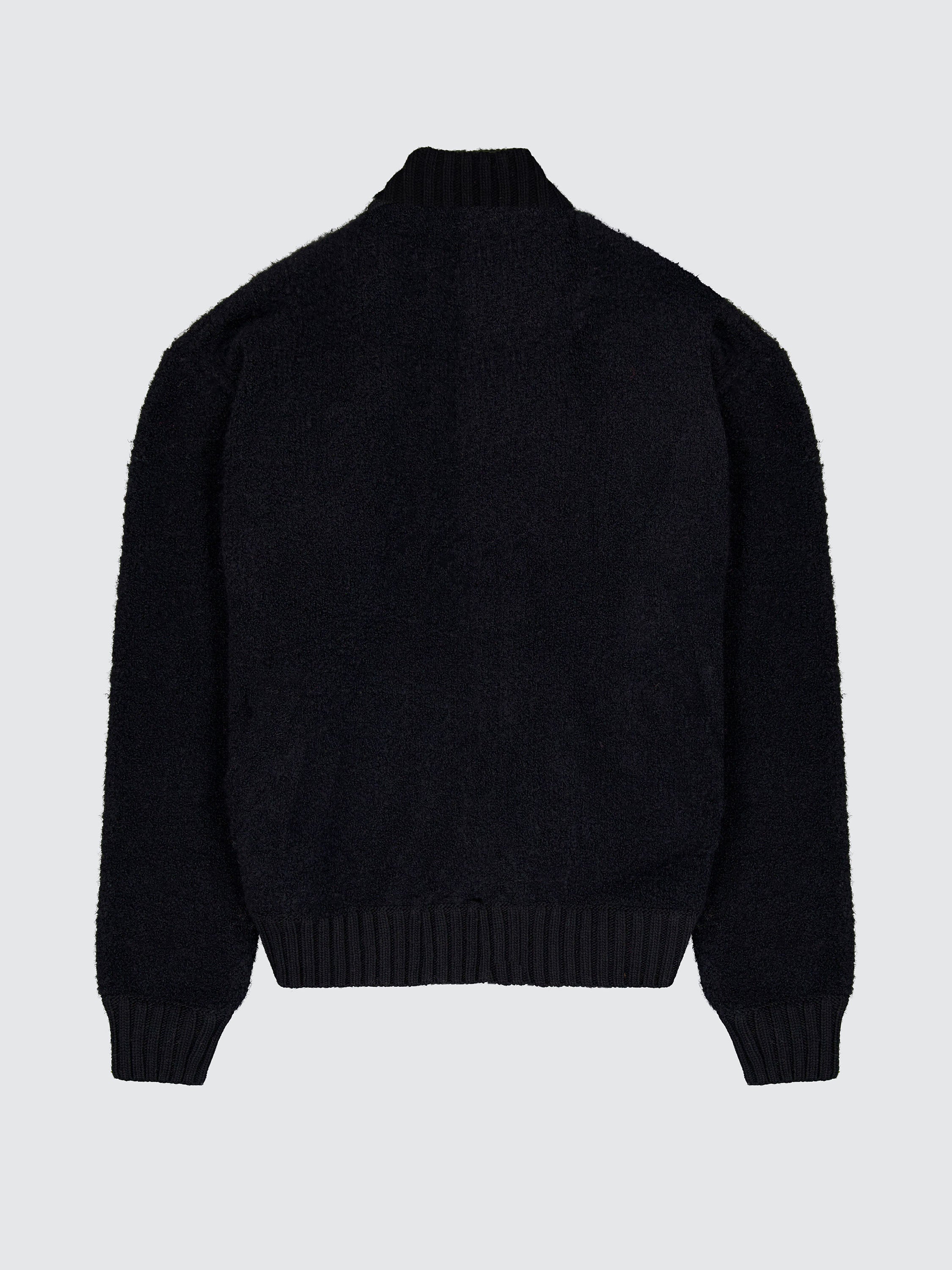 Varsity Bomber Jacket in Bouclé Merino Wool