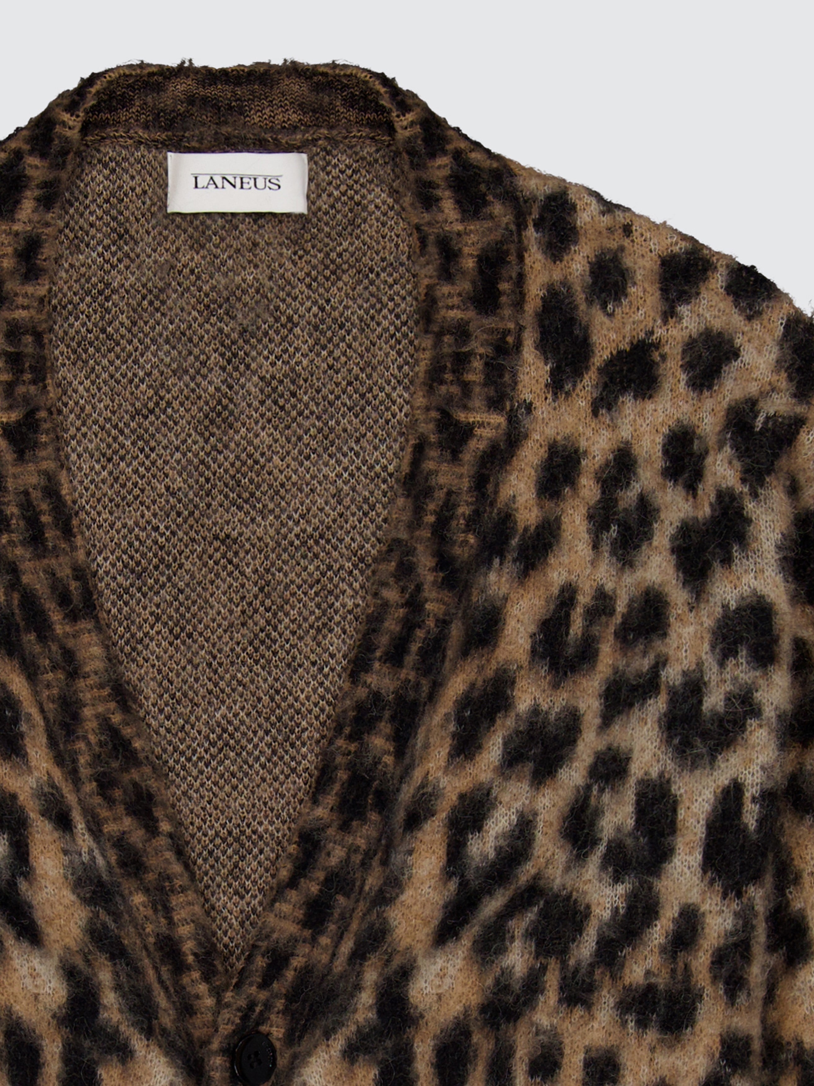 Cardigan leopard in baby alpaca