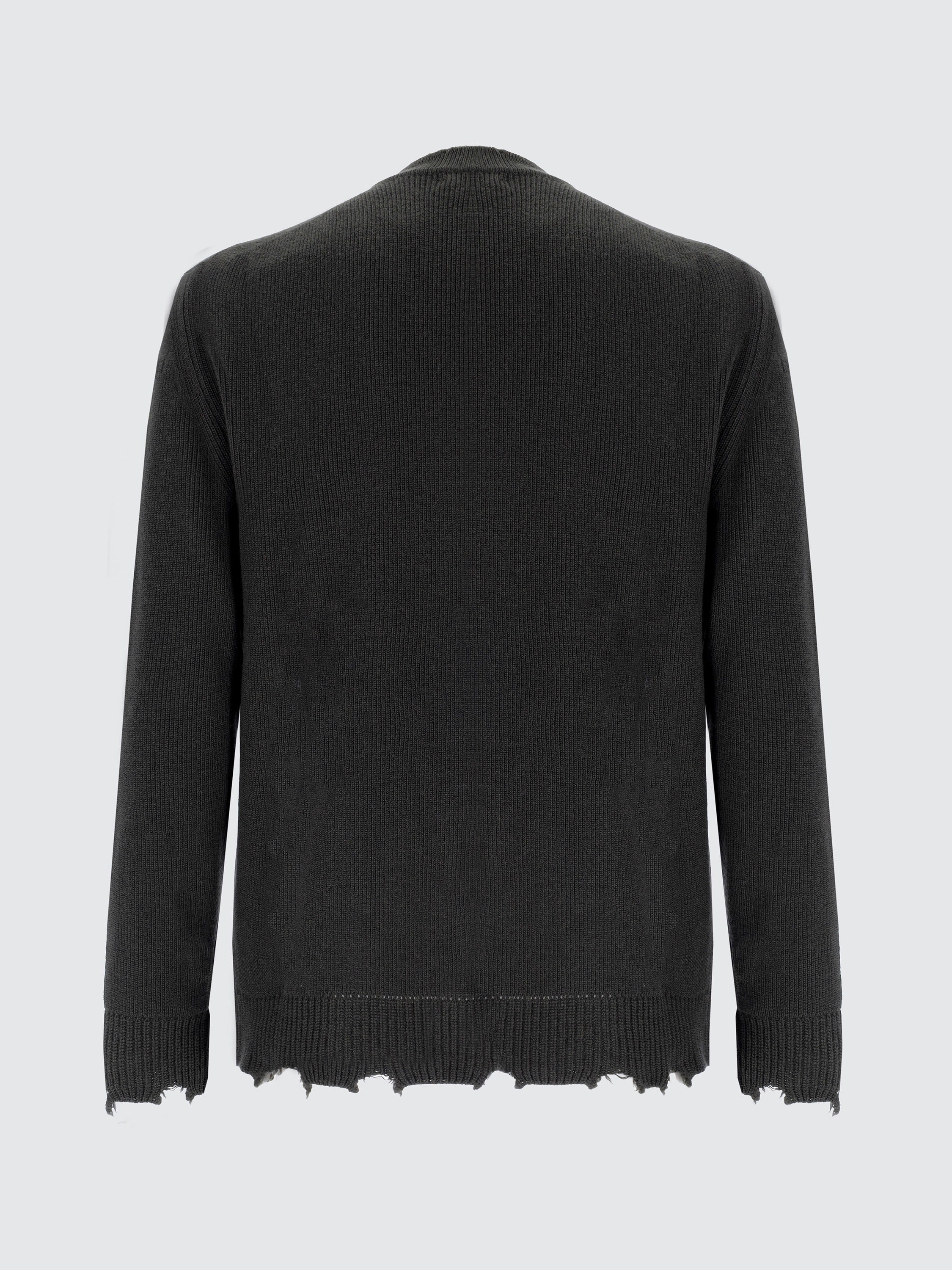 Crewneck Sweater With Wool Breakages