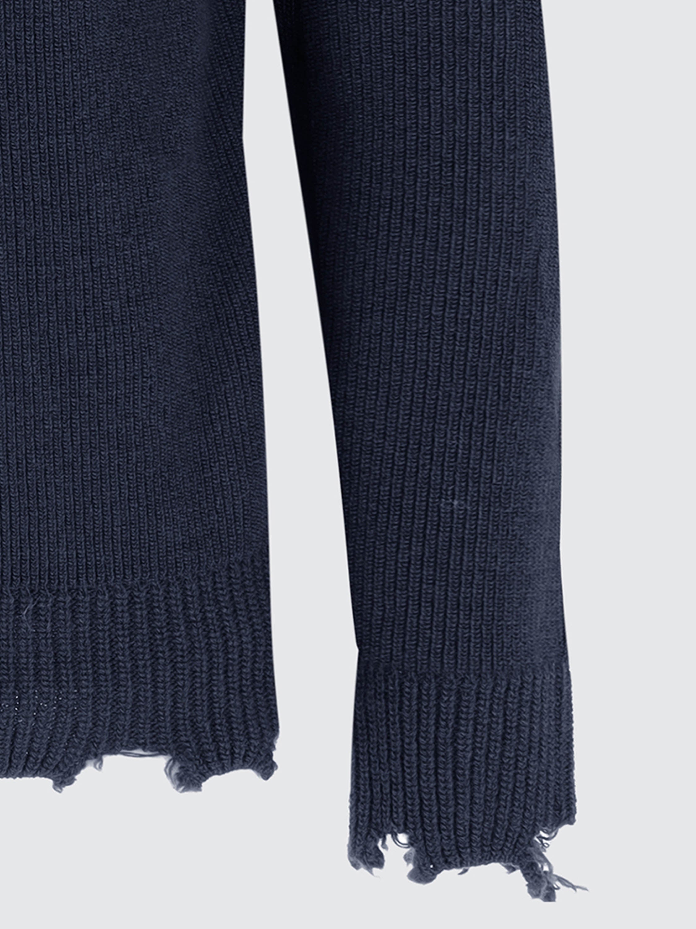 Crewneck Sweater With Wool Breakages