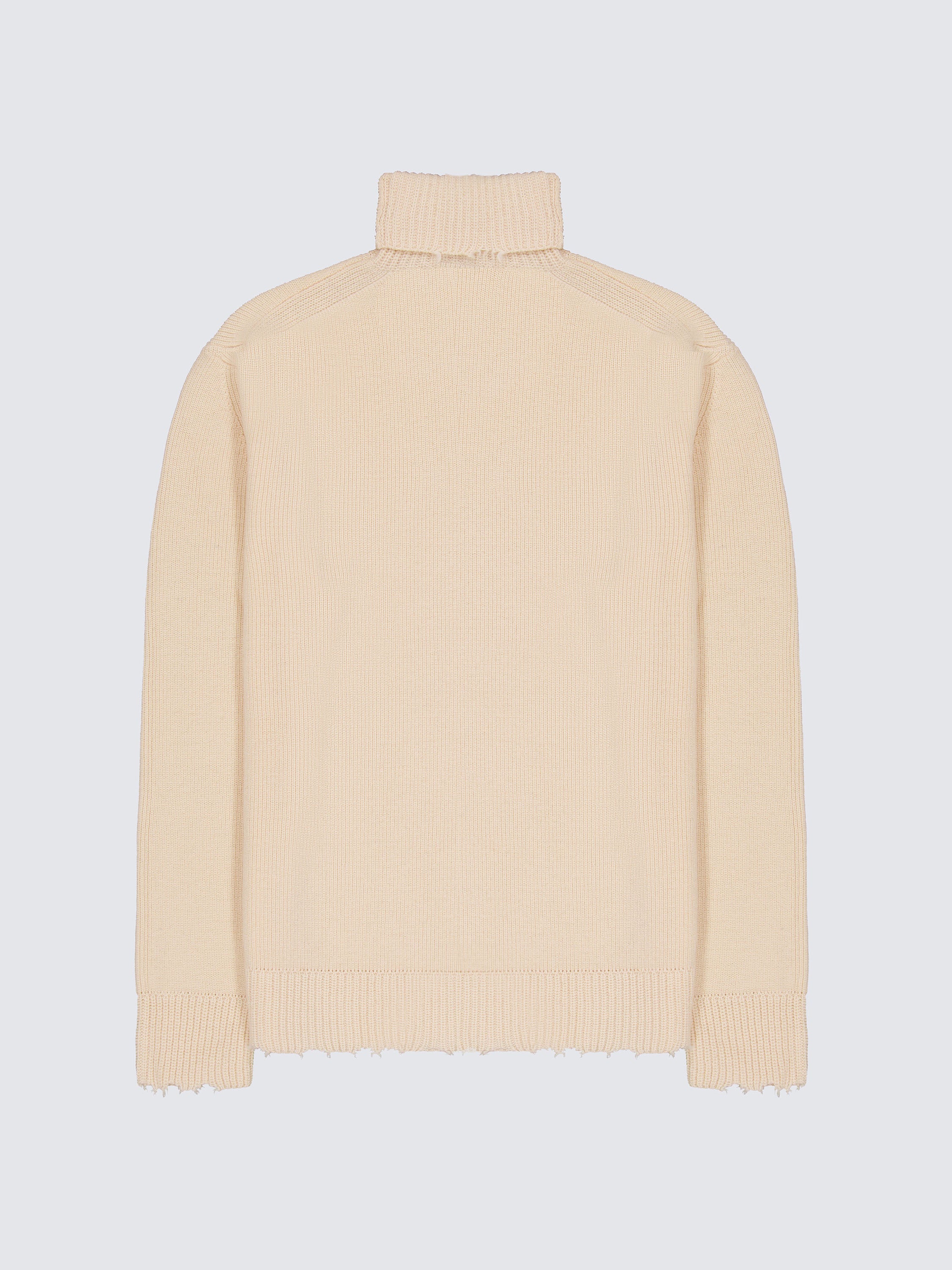 Turtleneck Sweater With Wool Breakages