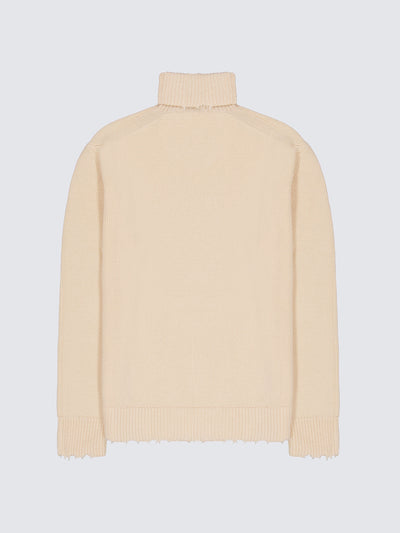 Maglia Dolcevita Con Rotture In Lana