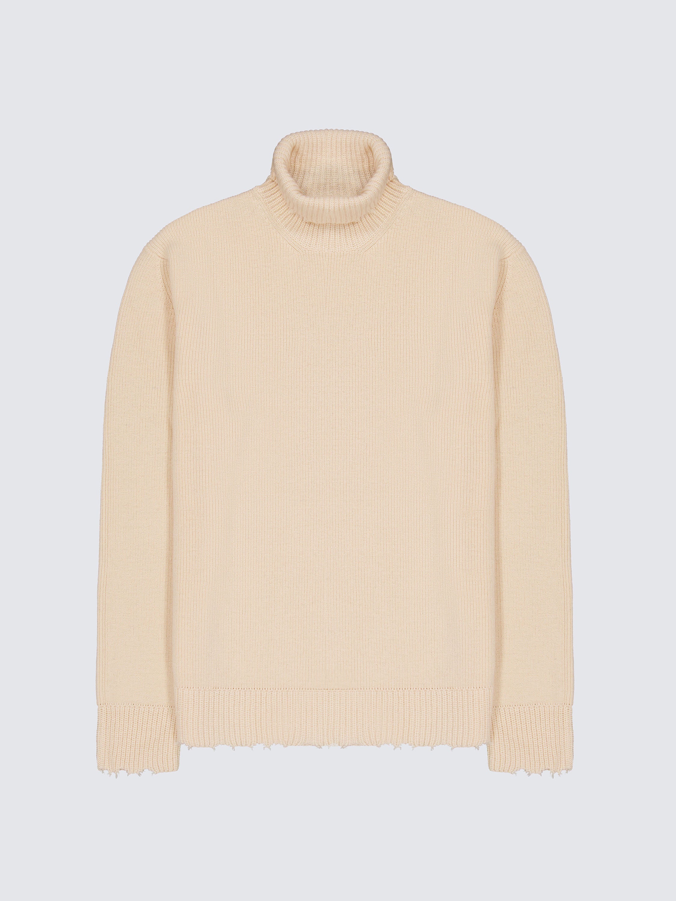 Maglia Dolcevita Con Rotture In Lana