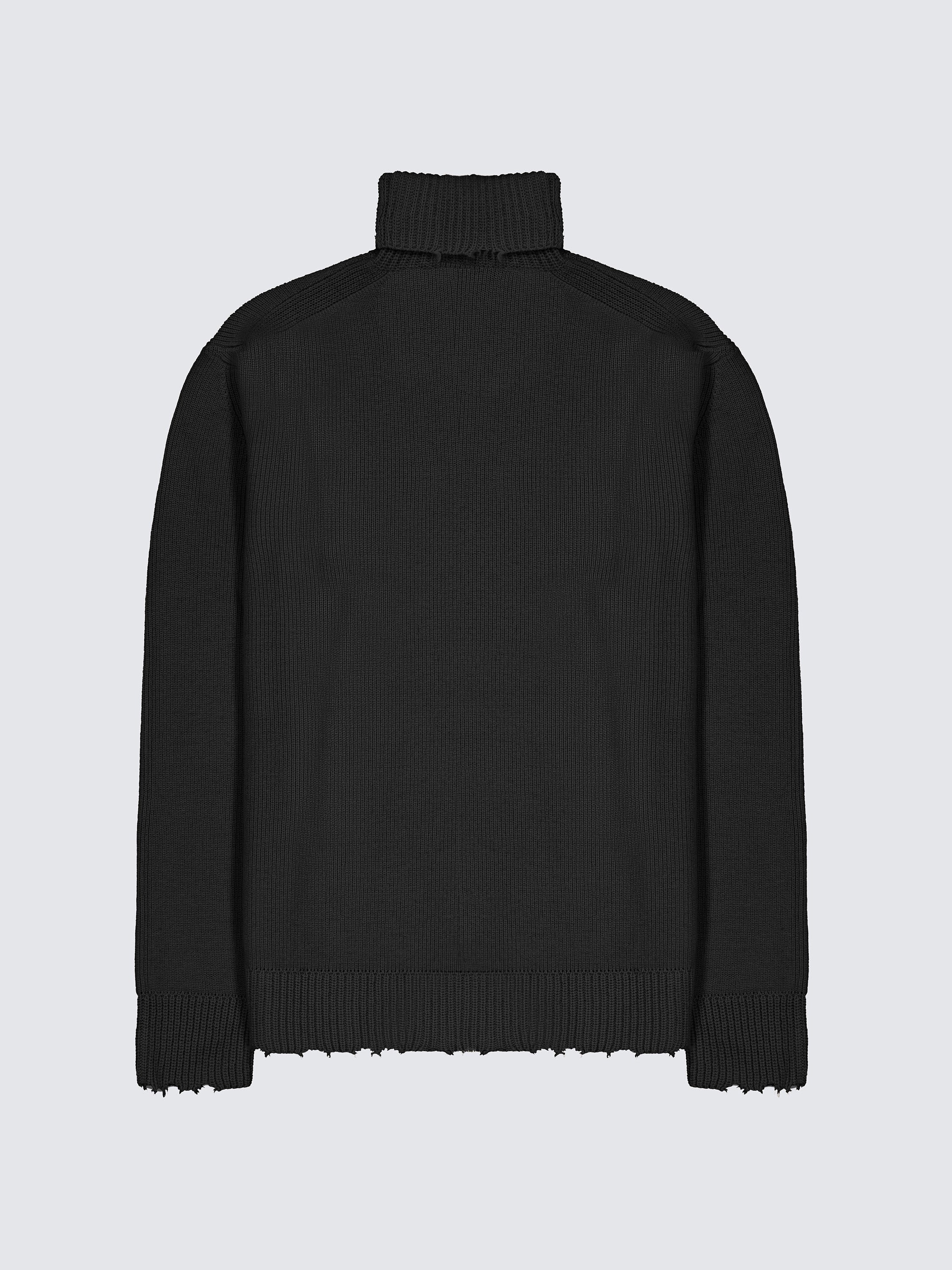 Turtleneck Sweater With Wool Breakages