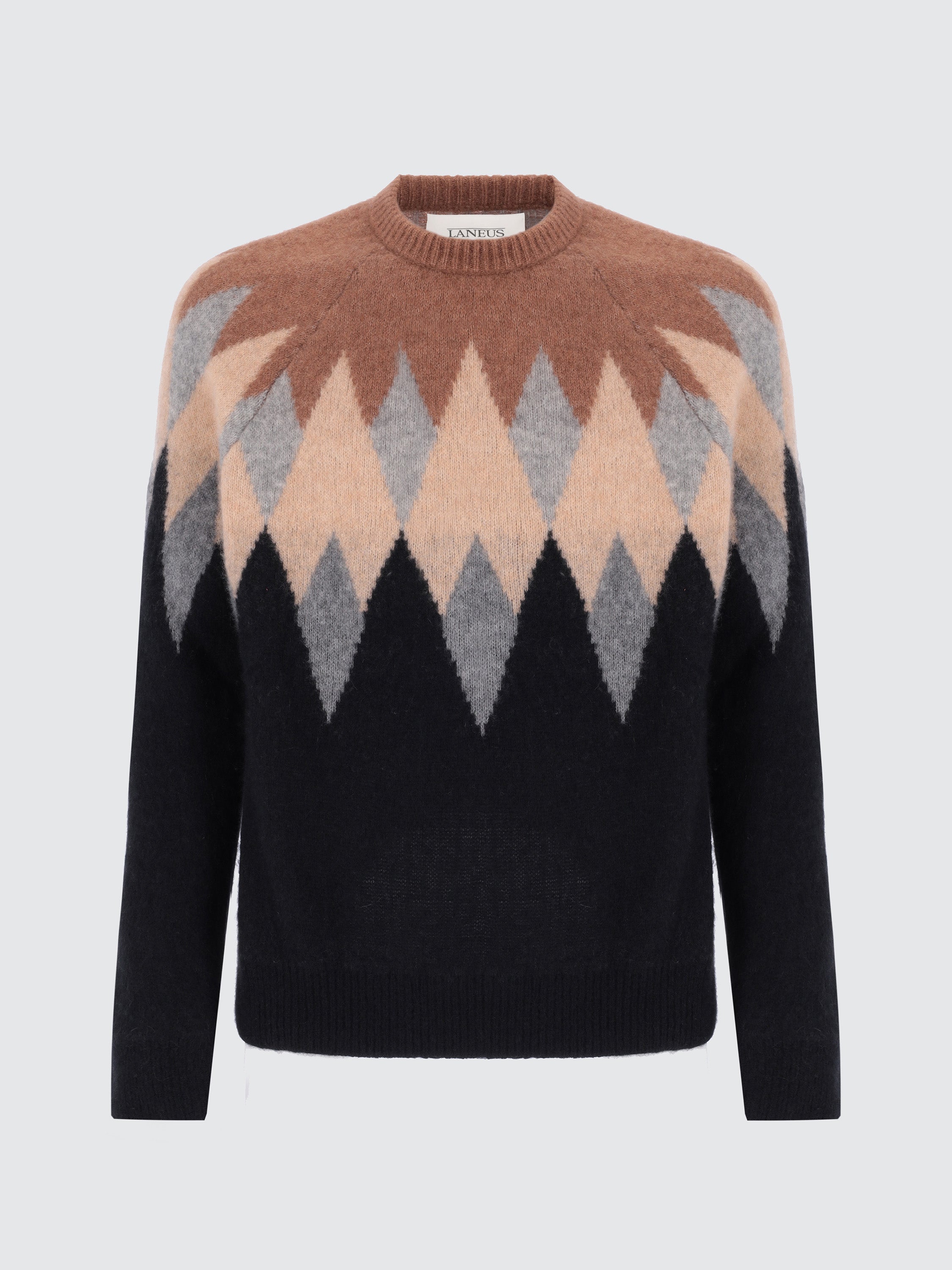 Girocollo Argyle In Cashmere E Seta