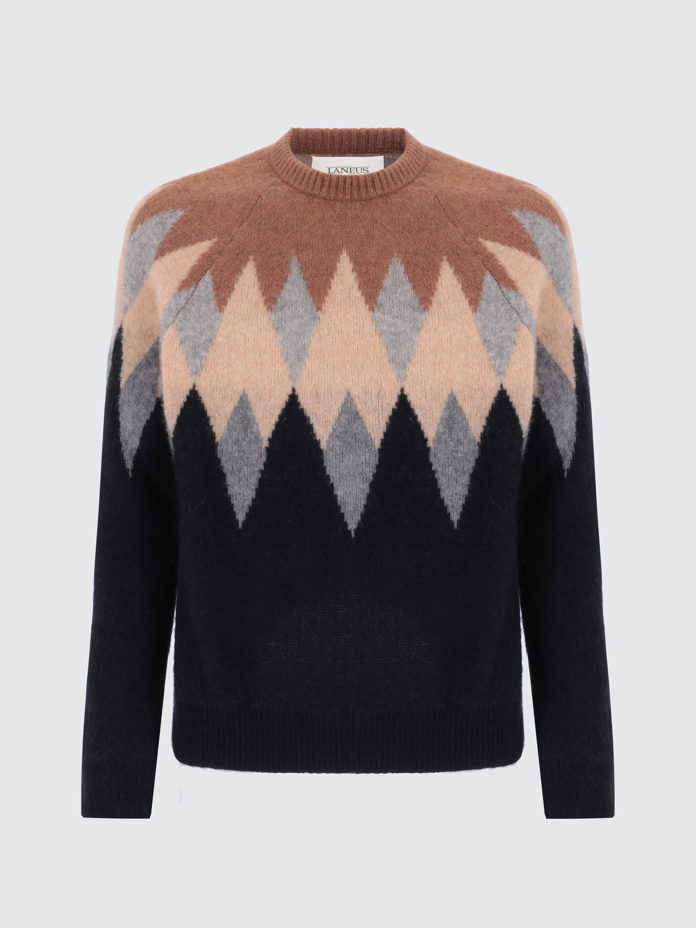 Girocollo Argyle In Cashmere E Seta