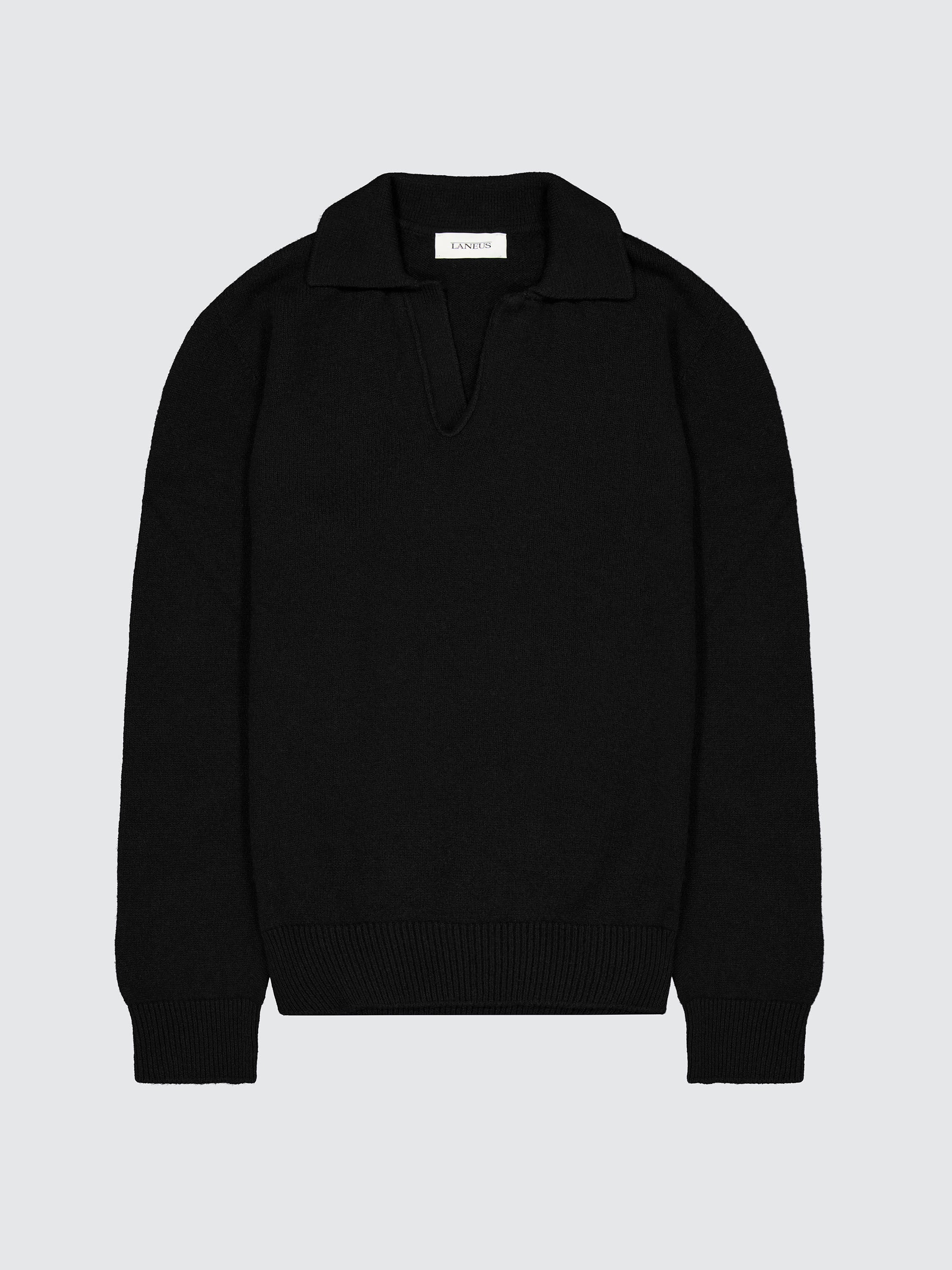 Long Sleeve Polo In Cashmere And Merino Wool Blend