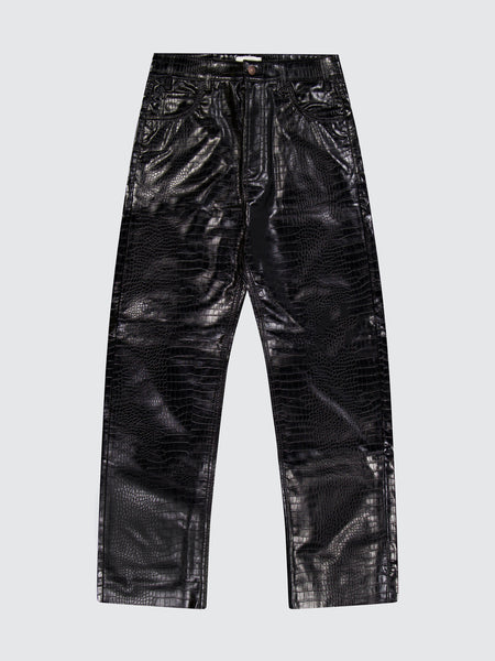 Eco Leather Croco Print Trousers