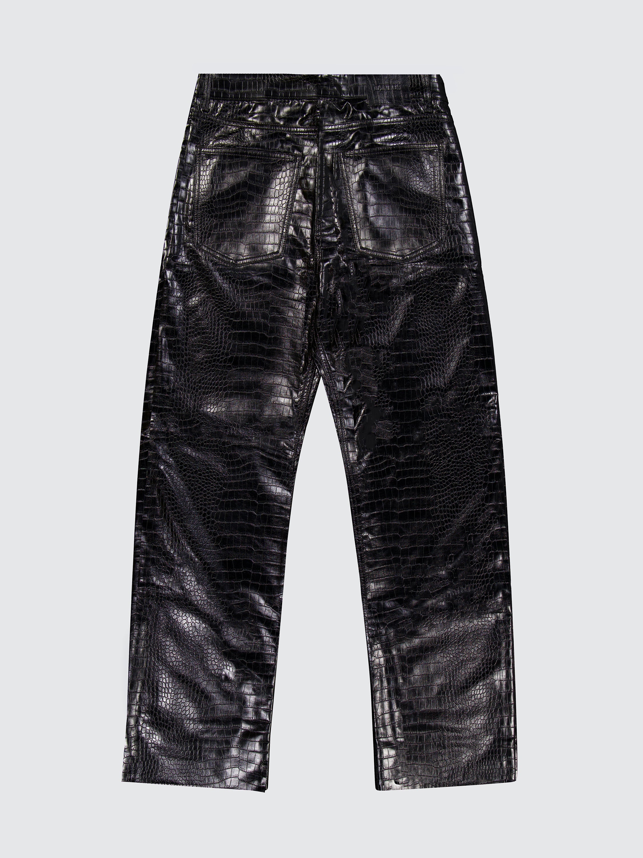 Eco Leather Croco Print Trousers