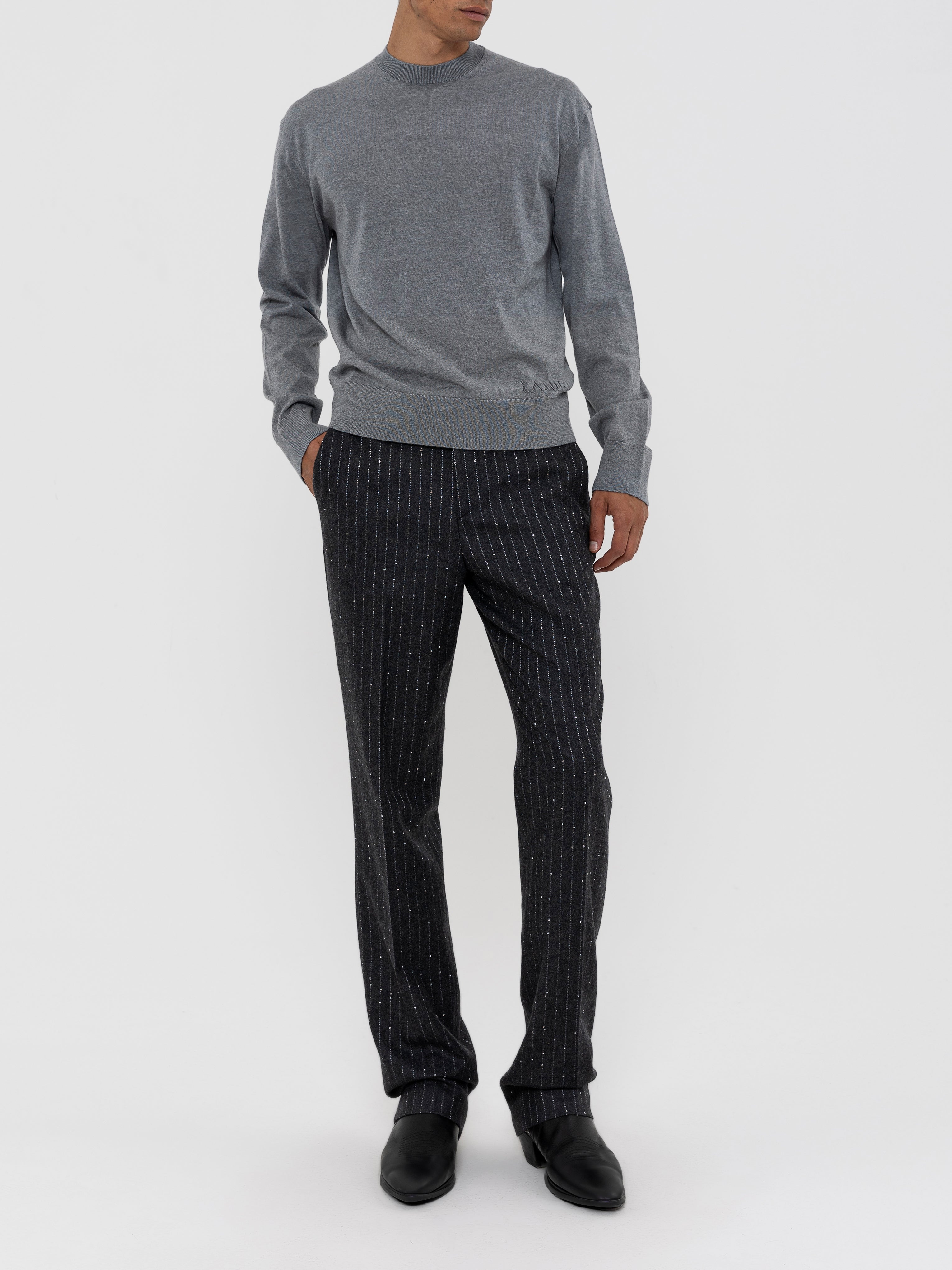 Pinstriped Cigarette Trousers