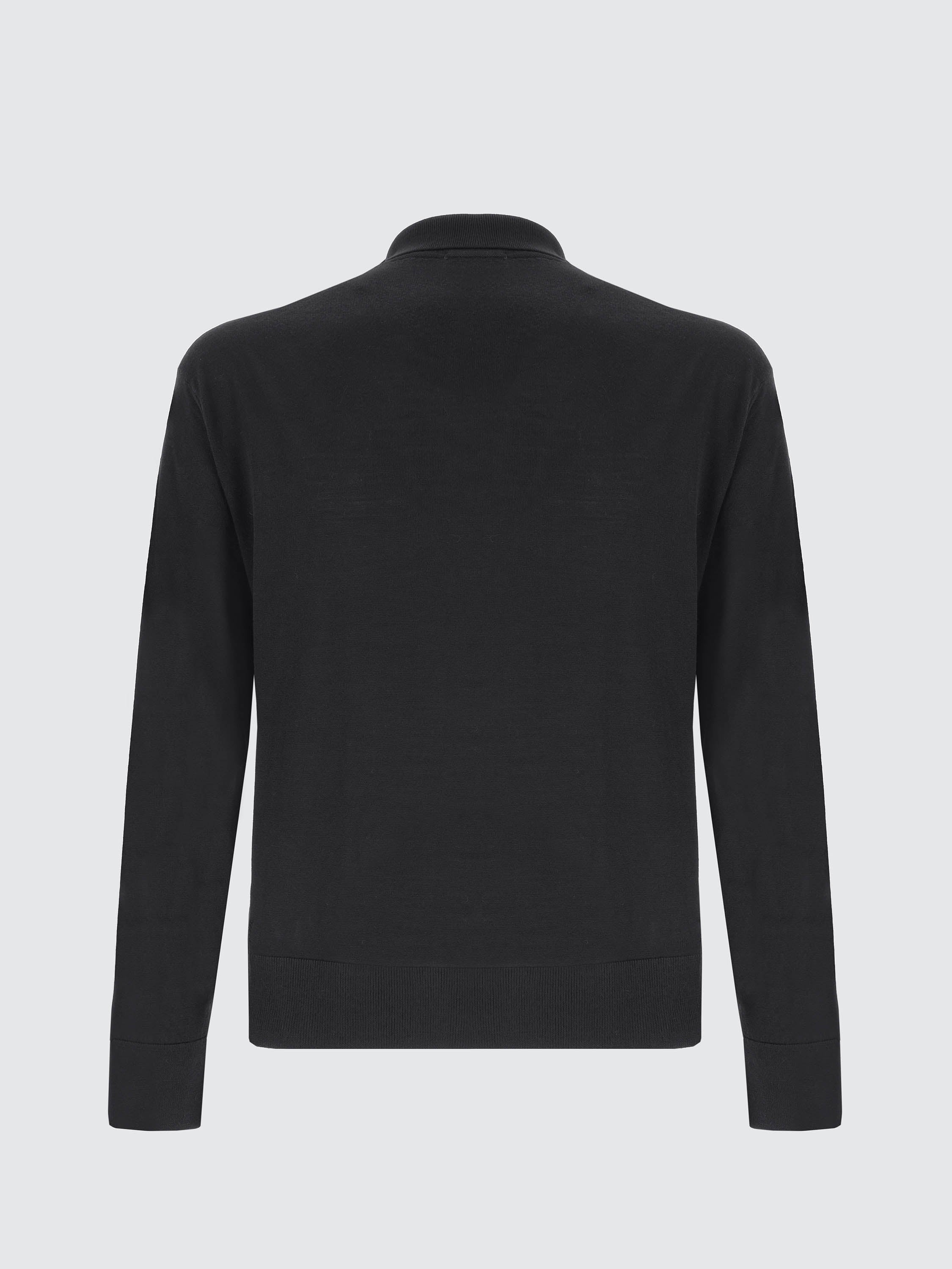 Long Sleeve Polo Shirt In Cashmere Wool Blend