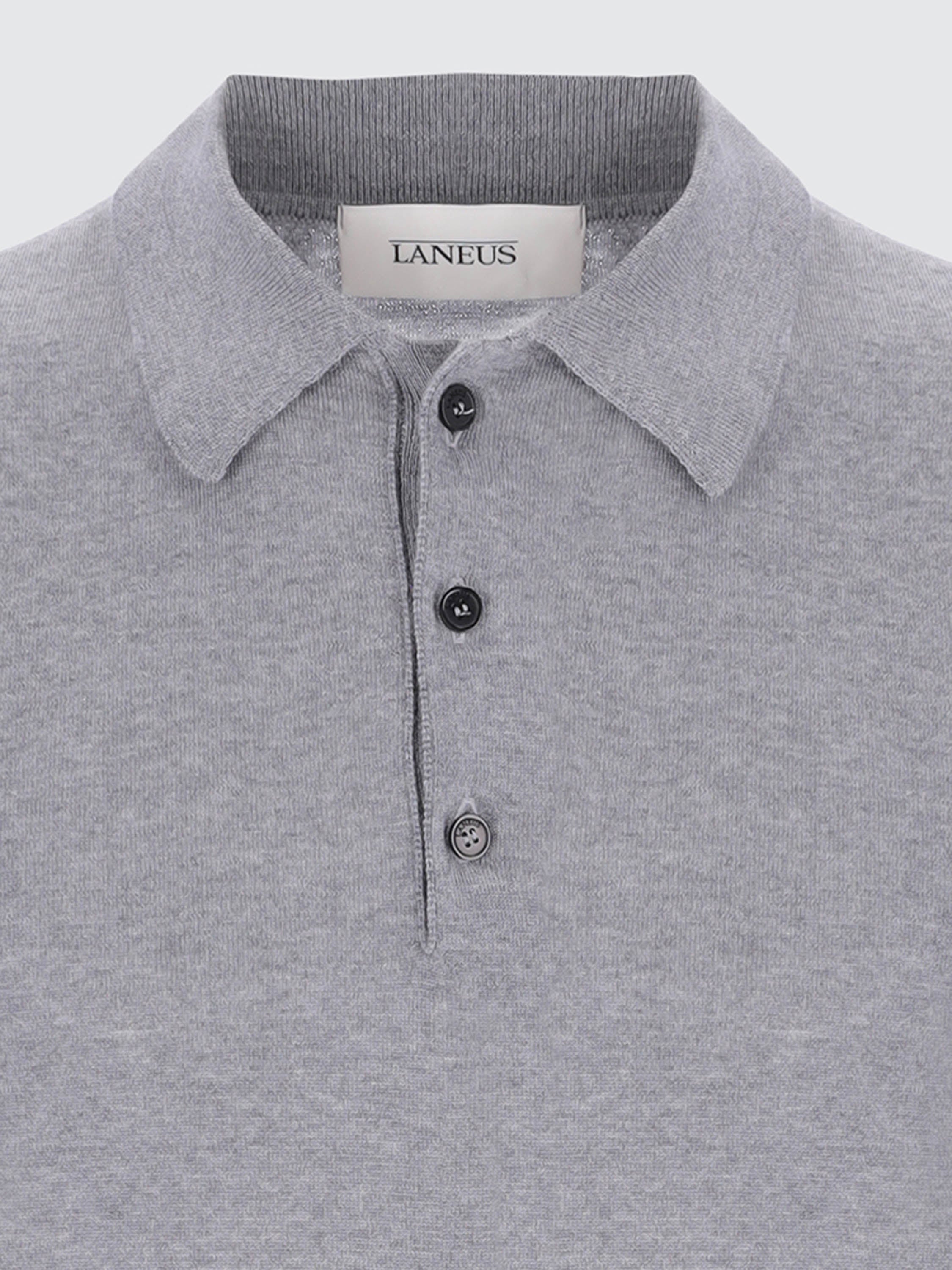 Long Sleeve Polo Shirt In Cashmere Wool Blend