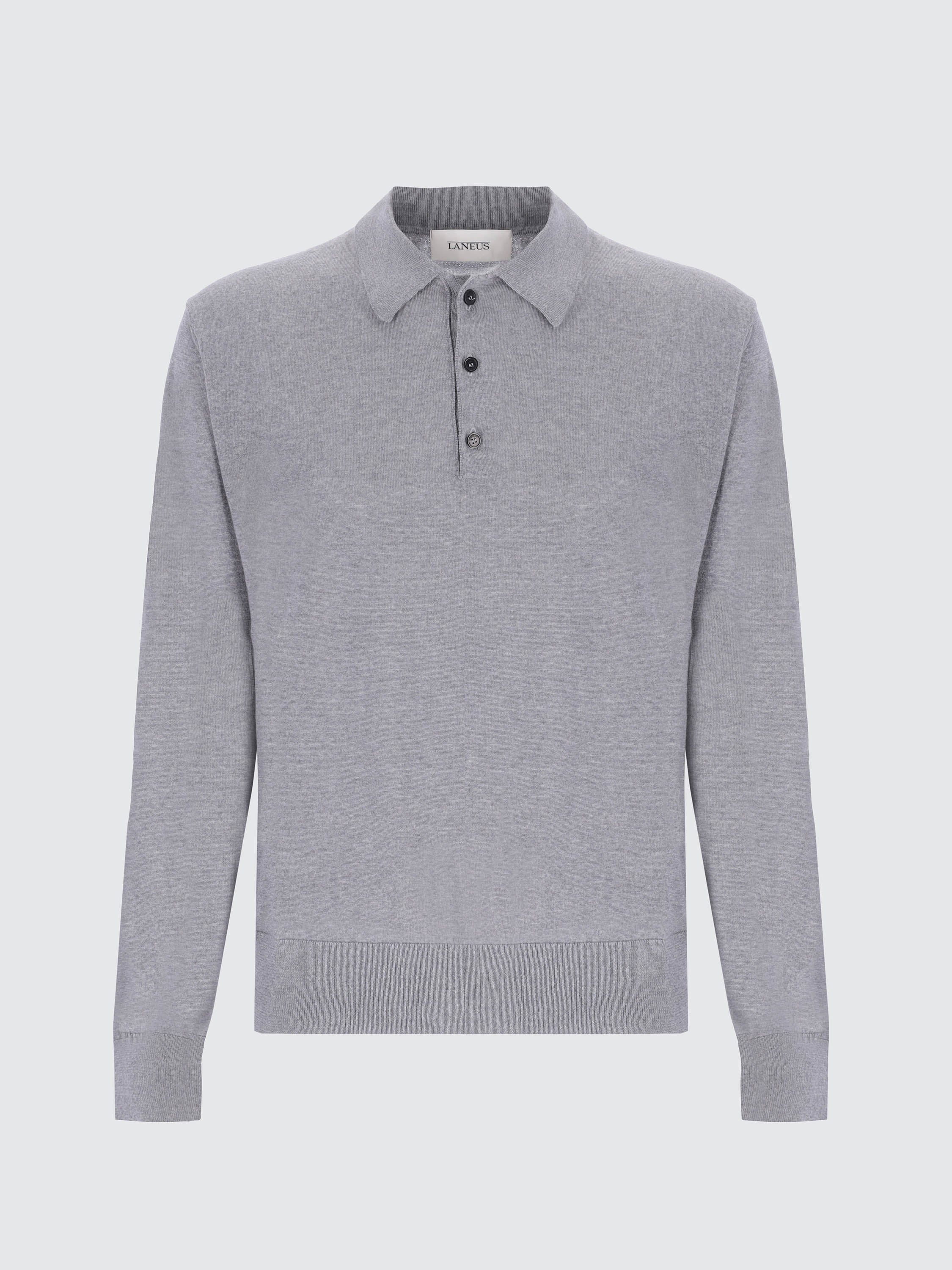 Long Sleeve Polo Shirt In Cashmere Wool Blend