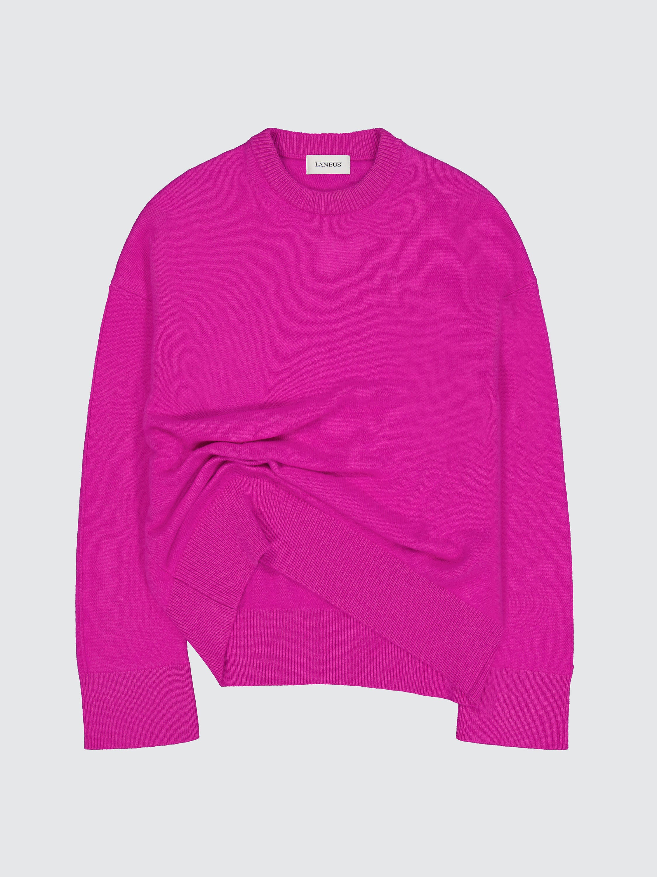 Asymmetrical Merino Wool Crewneck Sweater