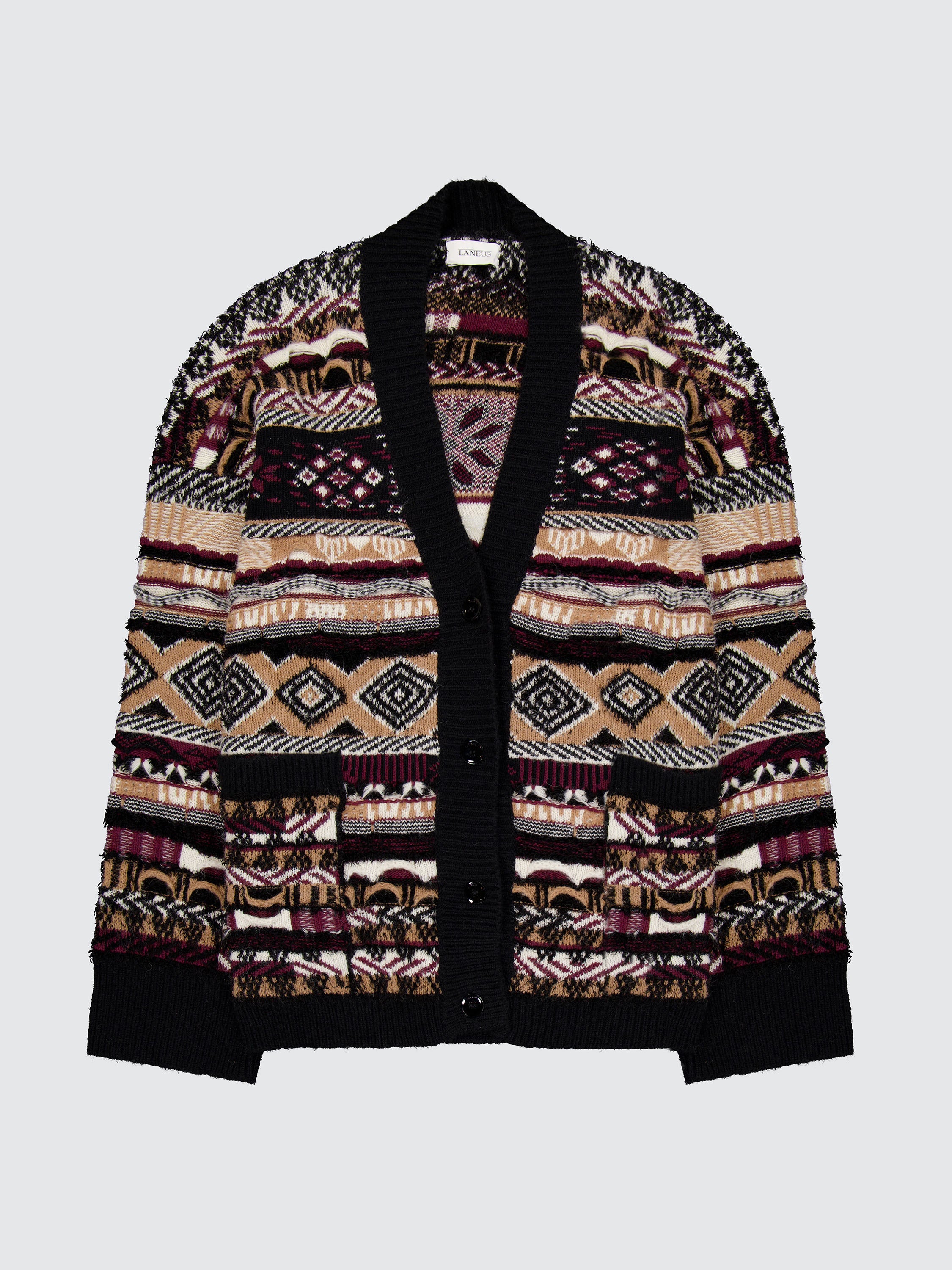 Jacquard Patterned Cardigan