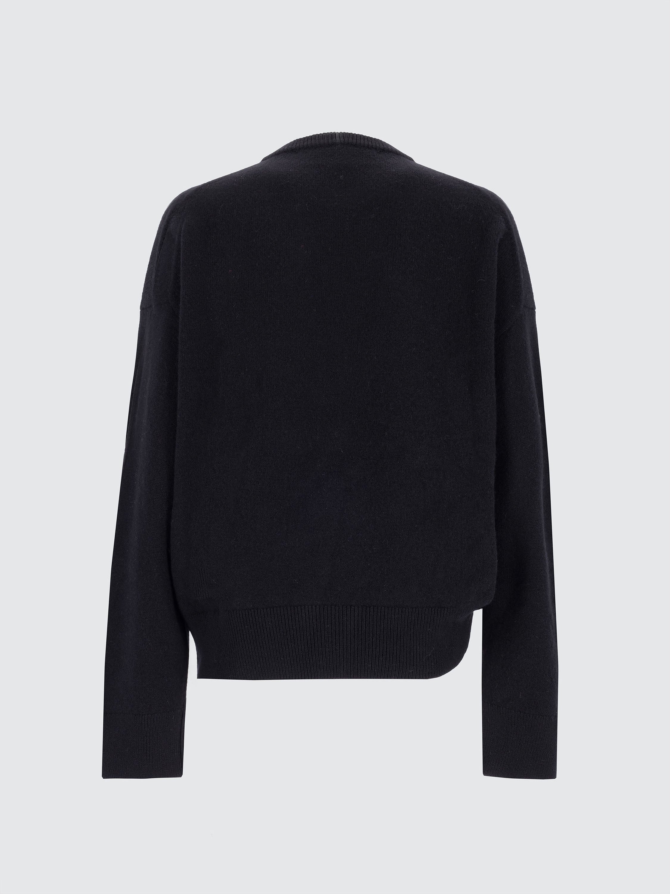 Asymmetrical Merino Wool Crewneck Sweater