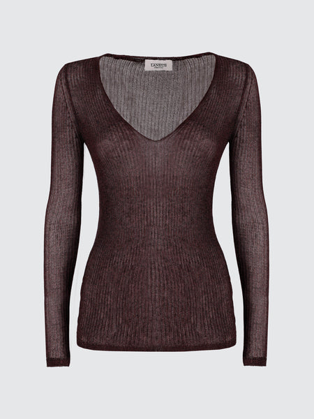 Lurex V-Neck Sweater