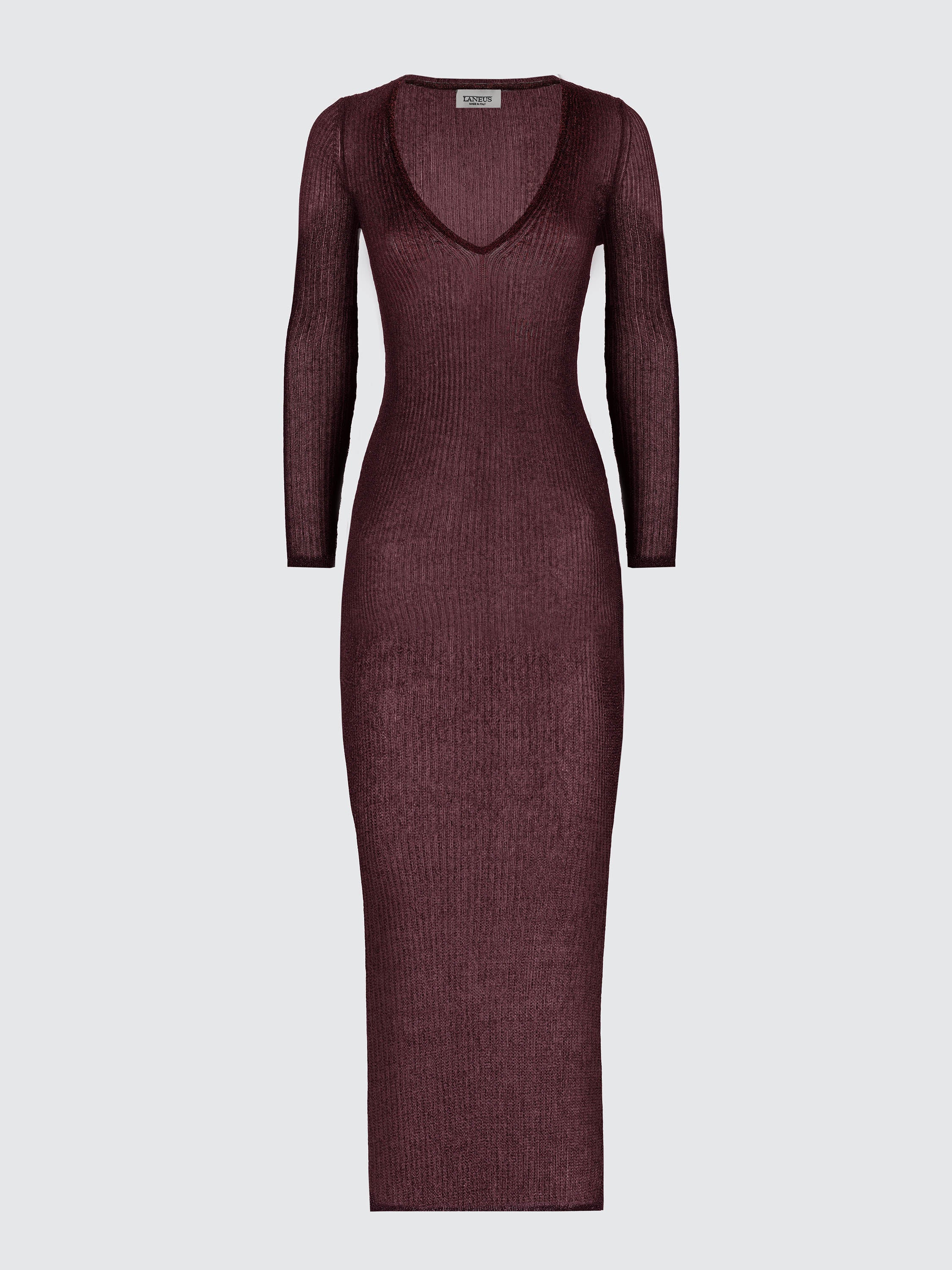 Long V-neck Dress In Lurex