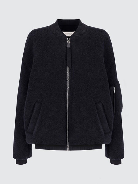 Oversized Bomber Jacket In Bouclé Merino Wool