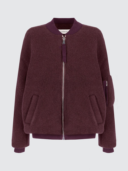 Oversized Bomber Jacket In Bouclé Merino Wool