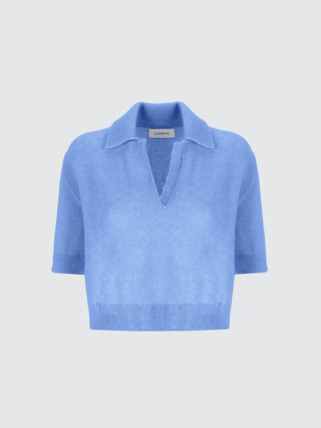 Short Sleeve Polo In Cashmere And Silk