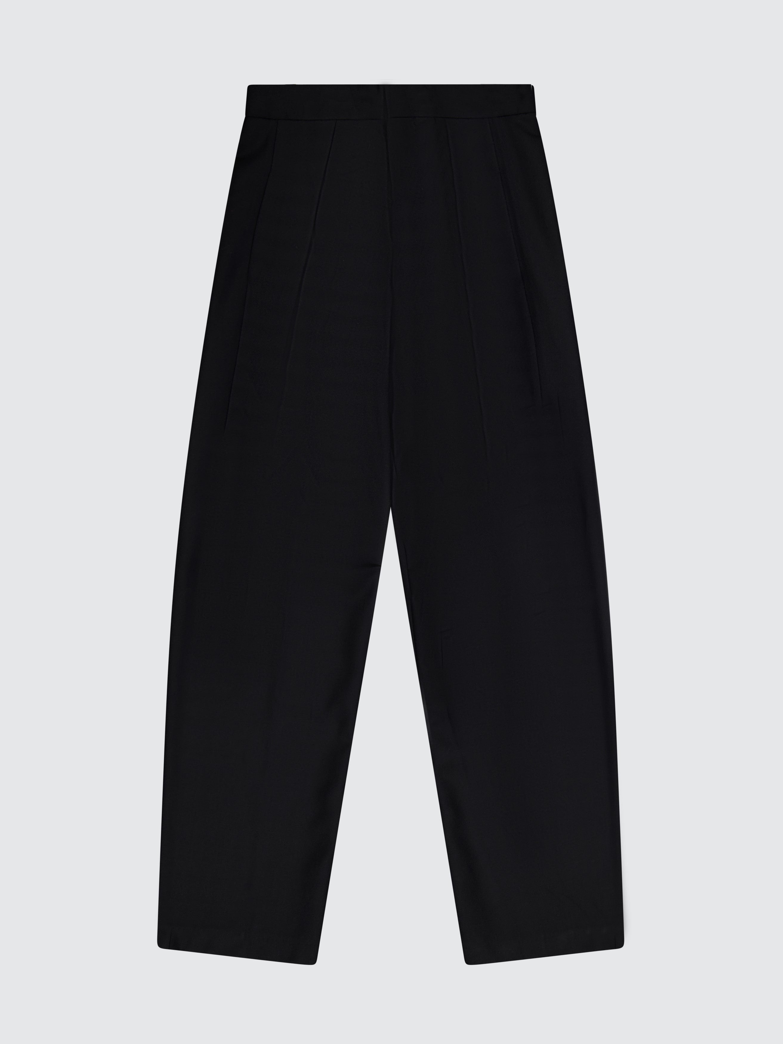 Wool Wide Leg Pants With Pleats