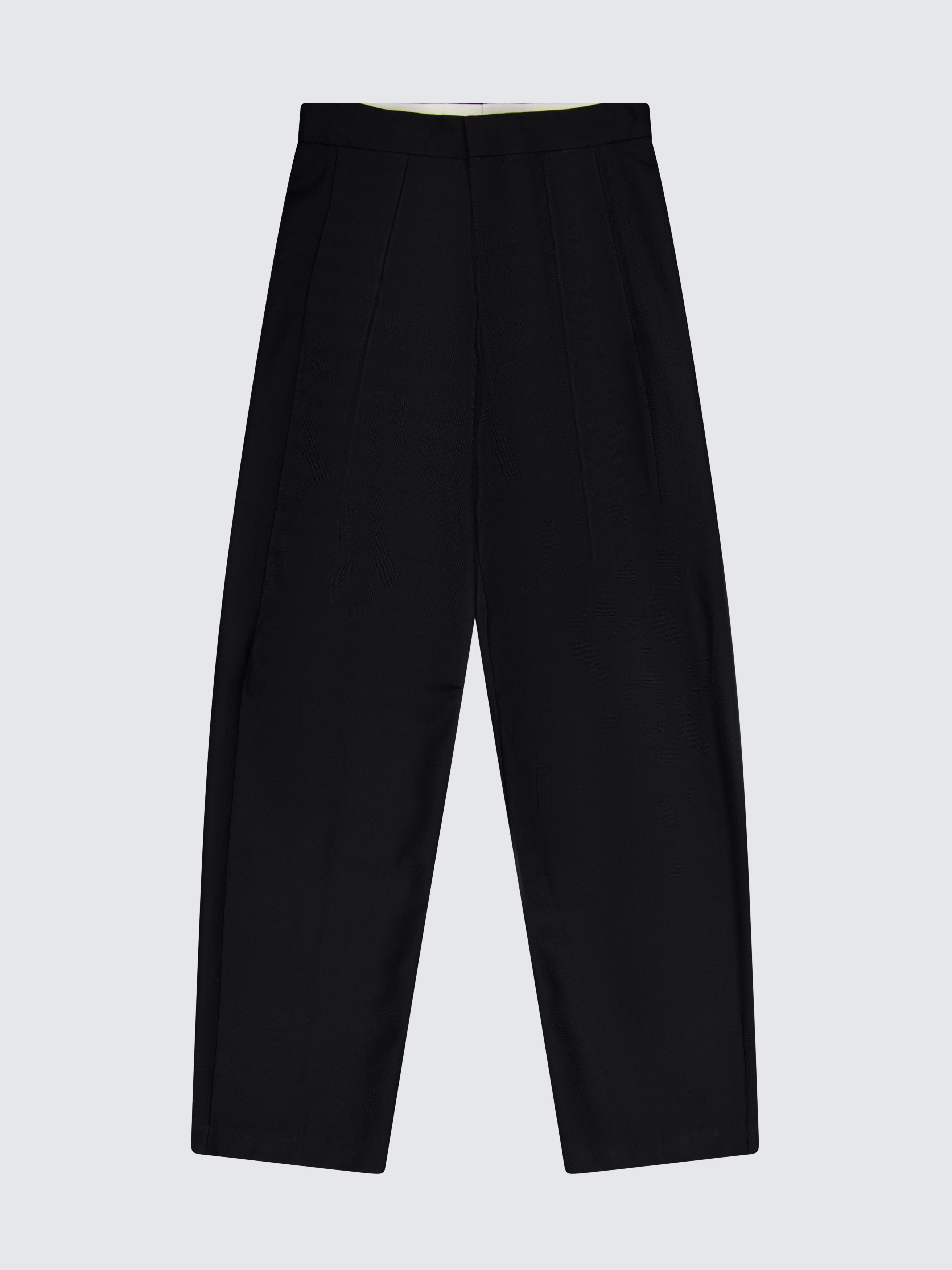 Wool Wide Leg Pants With Pleats