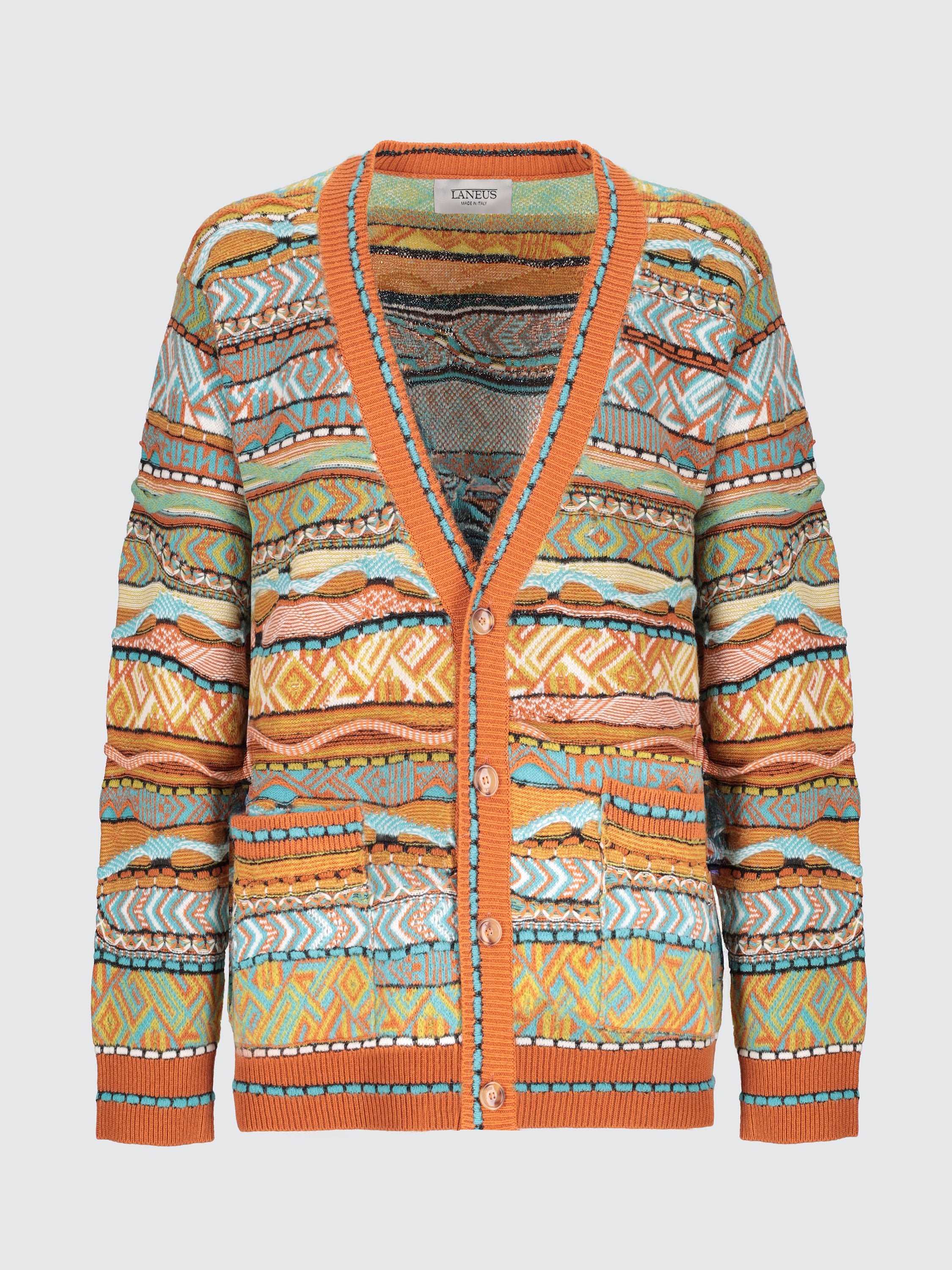 Cardigan in misto lana iconic jacquard