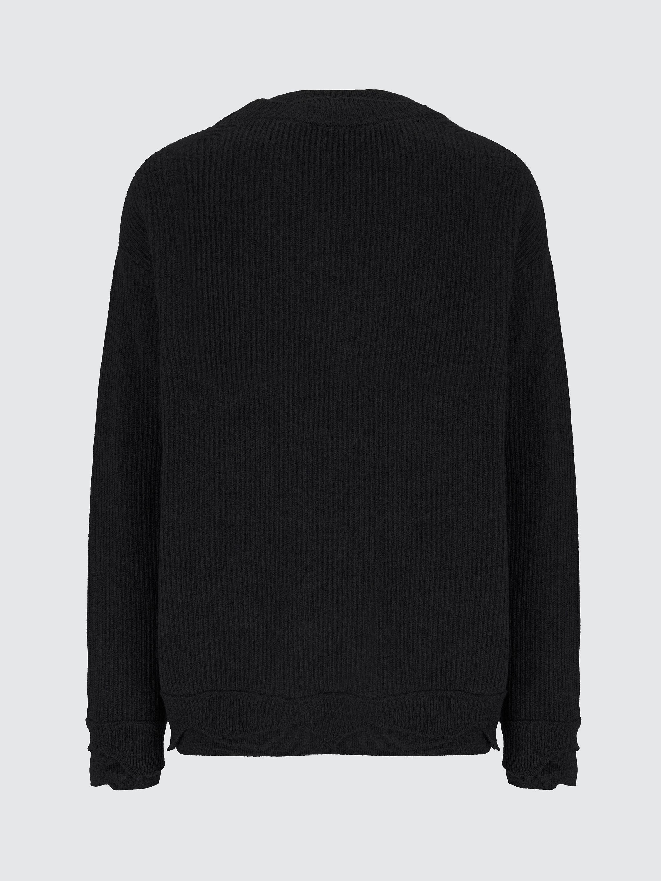 Maglia girocollo in lana double edge
