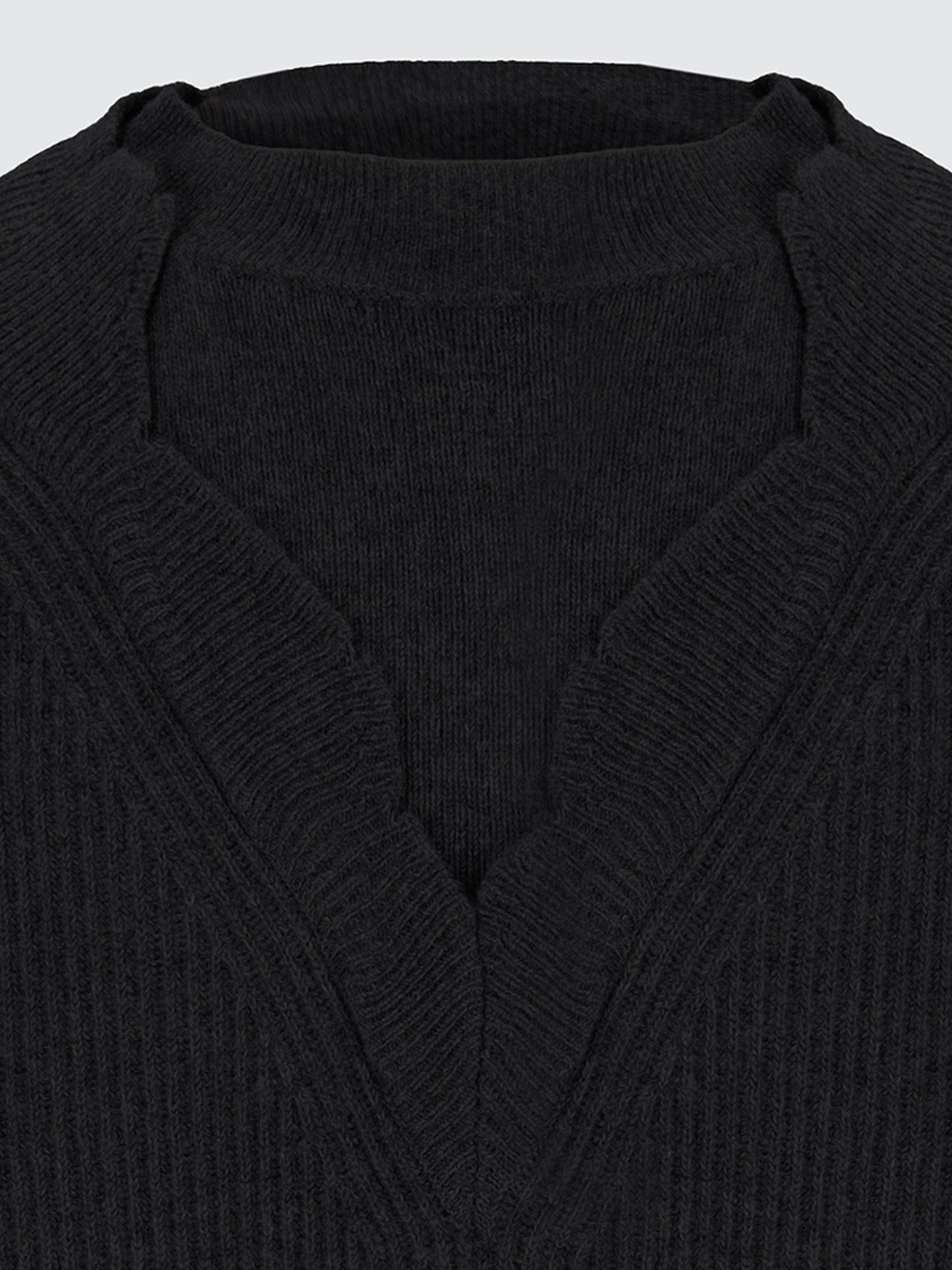 Maglia girocollo in lana double edge