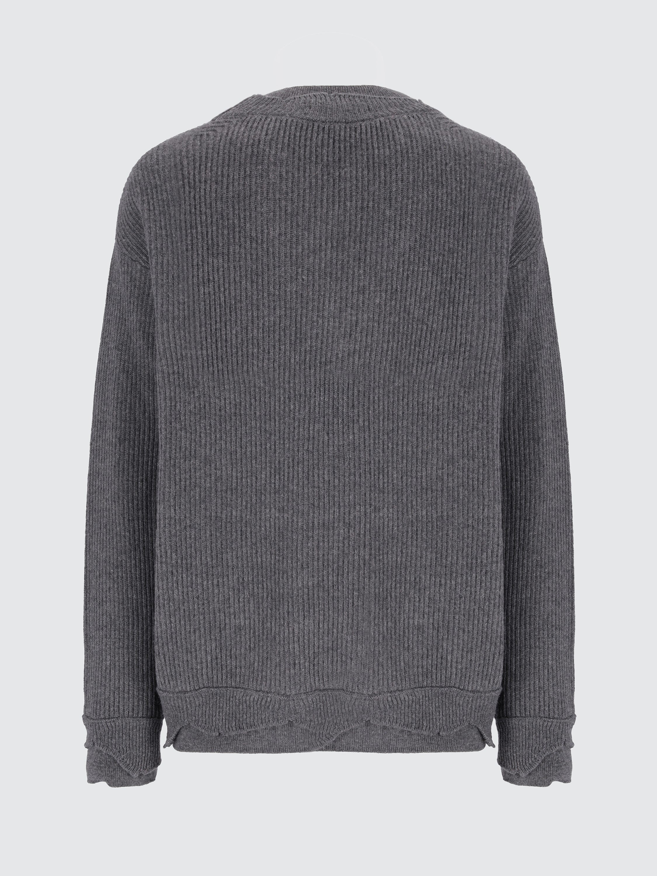 Maglia girocollo in lana double edge