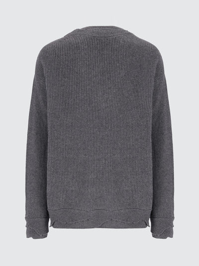 Maglia girocollo in lana double edge